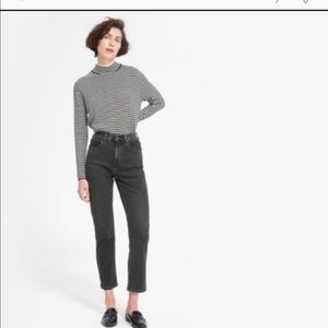 Everlane High Waist Straight Leg Black Jeans